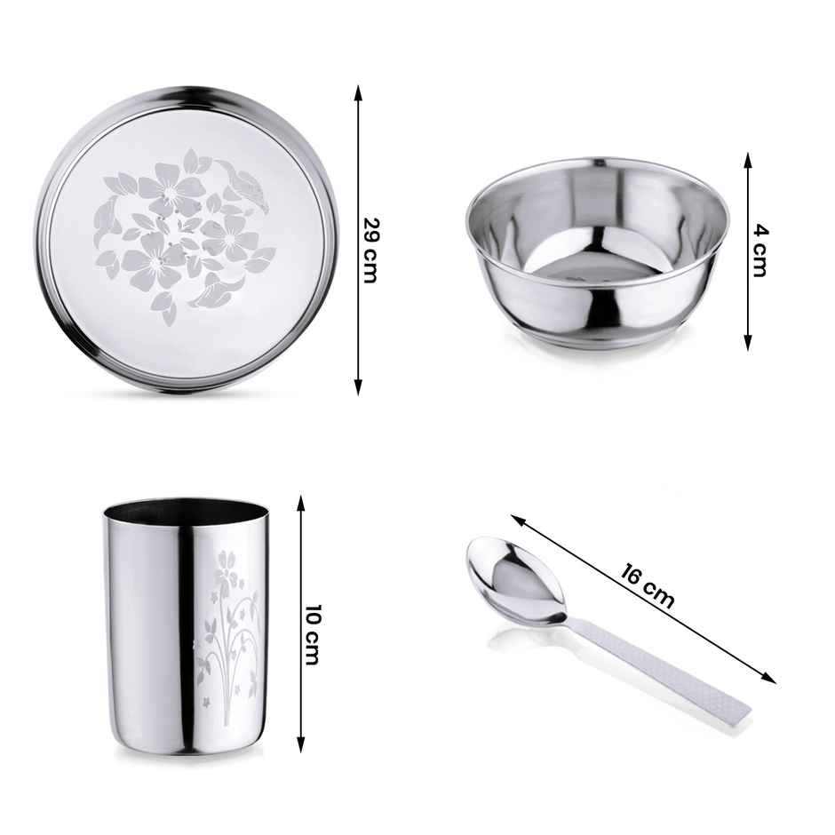 Limetro Steel Stainless Steel Dinner Set | 18 Pcs