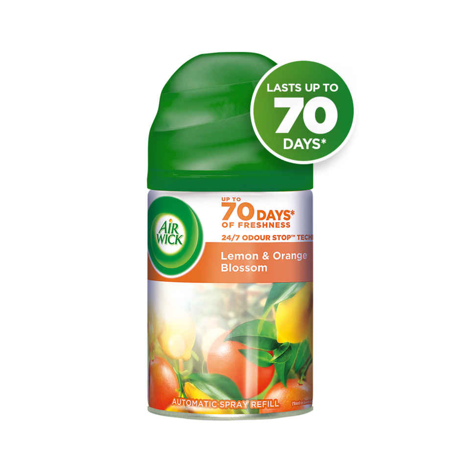Air Wick Lemon & Orange Blossom Automatic Air Freshener & Room Freshener Refill Combo