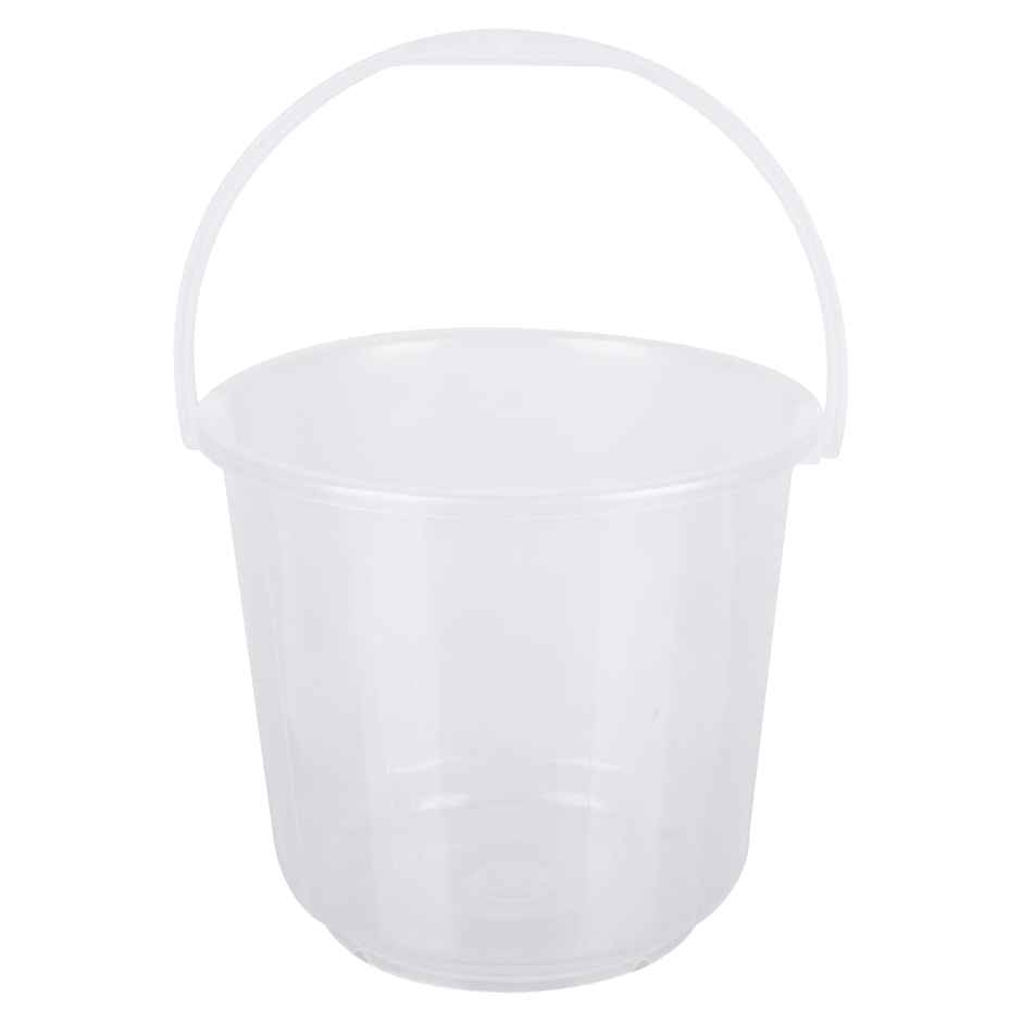 Kuber Industries Plastic Bucket for Cleaning & Storage|Plain Bucket|7 L|Transparent