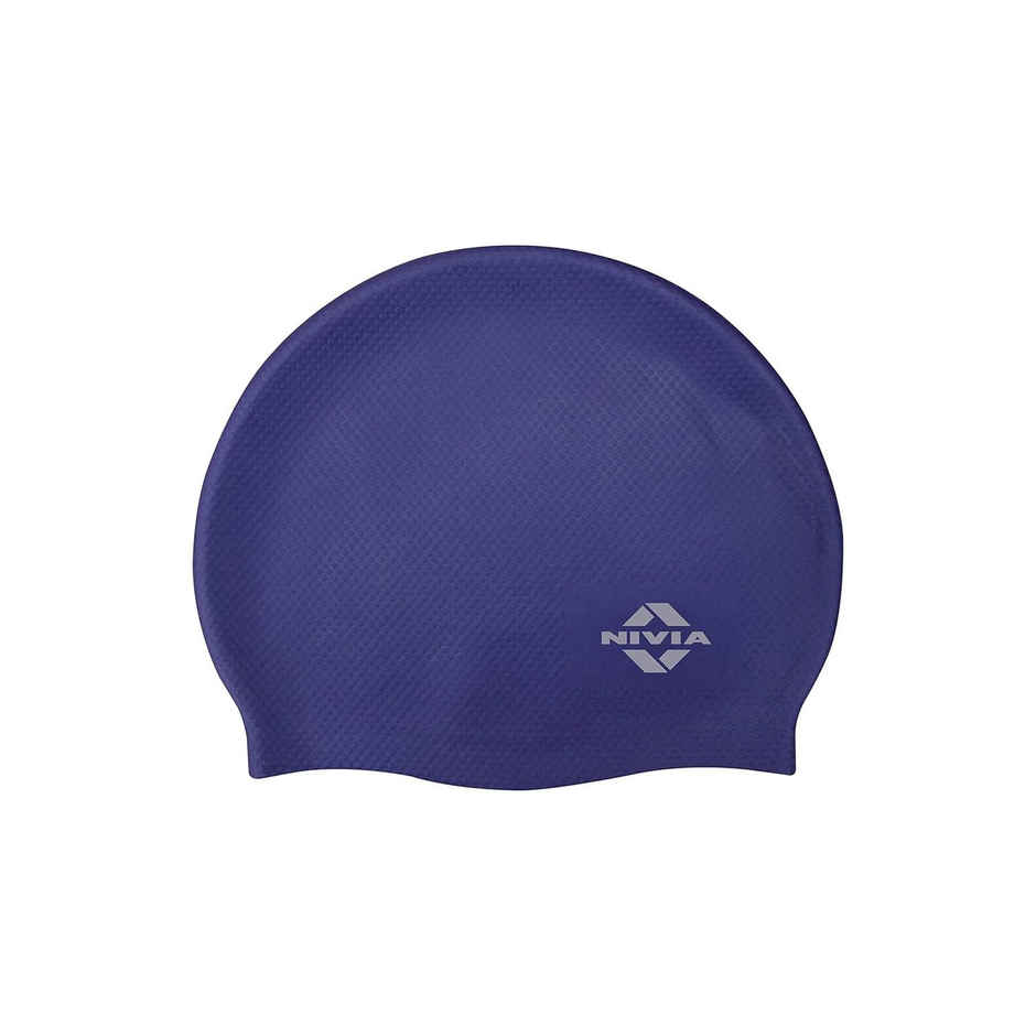 Nivia Pro Silicone Swimming Cap - Navy Blue