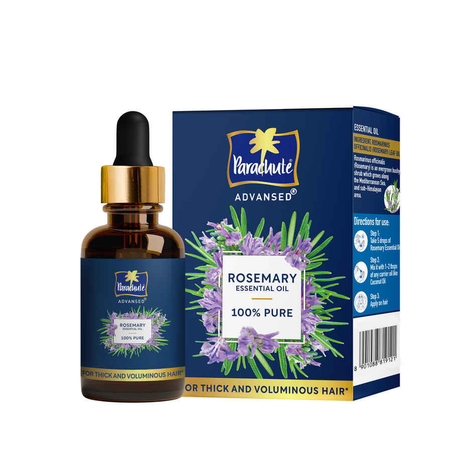 Parachute Advansed Rosemary Essential Oil | 100% Pure | for Thick & Voluminous Hair