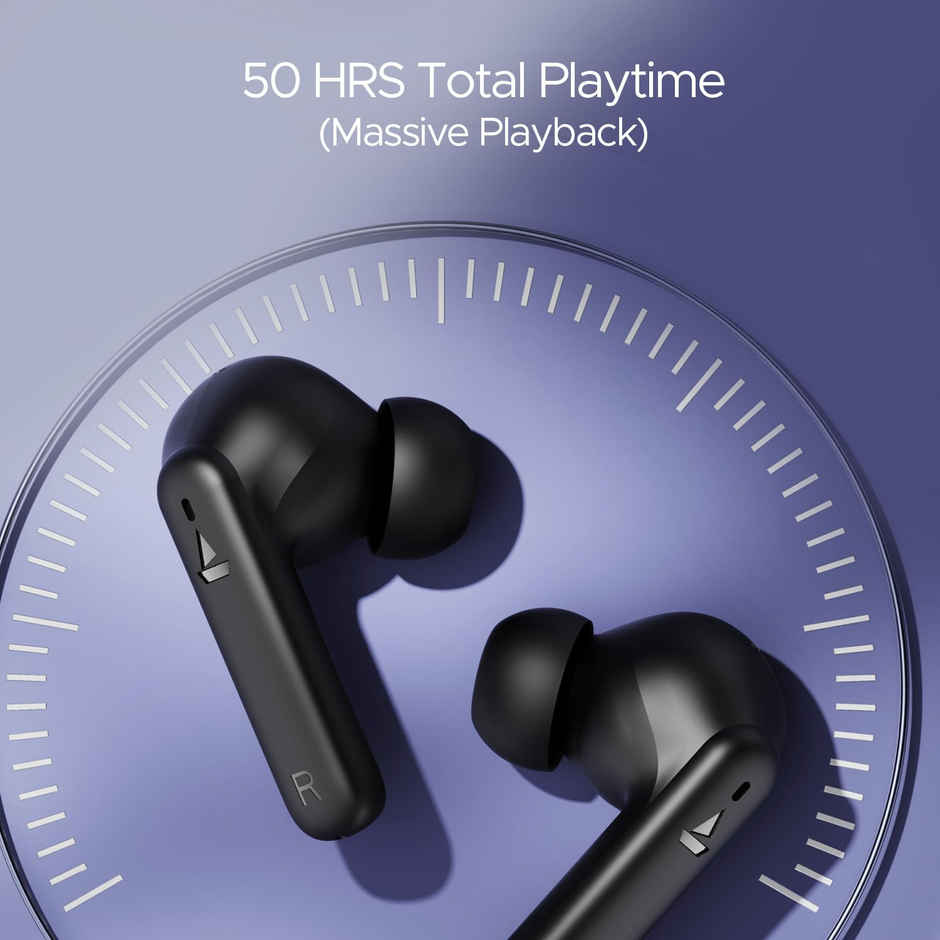 boAt Airdopes 170 TWS Earbuds w/ 50H Playtime, Quad Mics ENx Tech & BEAST Mode for Gaming (Classic Black)