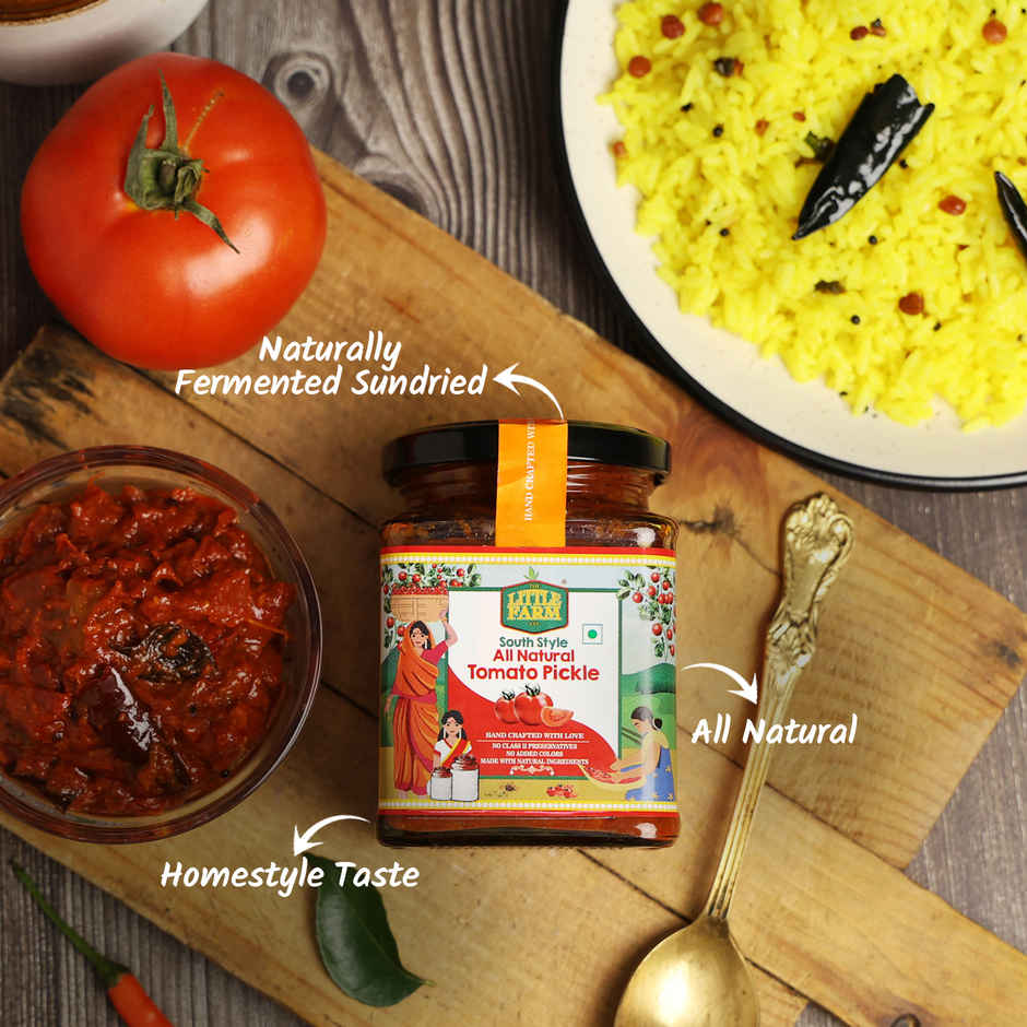 The Little Farm Co Tomato Pickle | Authentic Tamil Nadu South Style Tamatar Achar