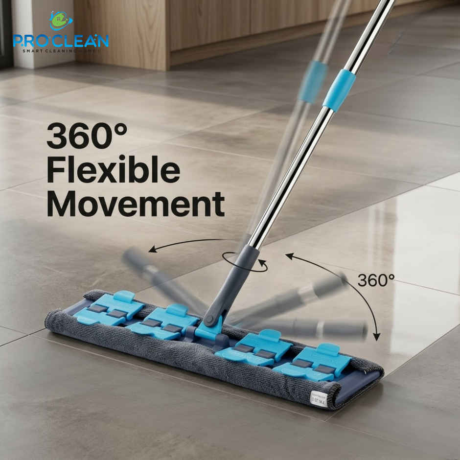 PROCLEAN 24 Inch 360 Degree Flat Mop | Seagreen - 51 in