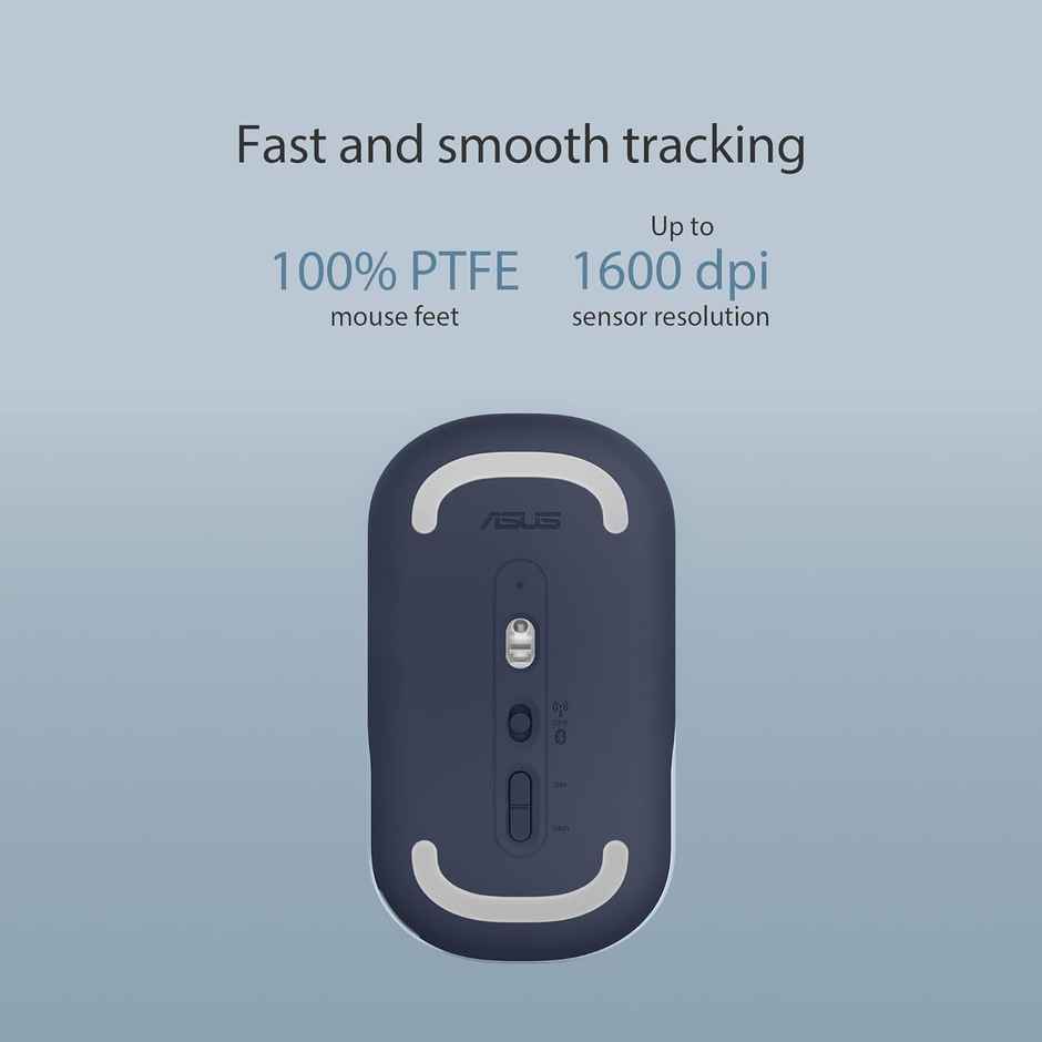 Asus Md100 Marshmallow | Silent 2.4Ghz Wireless Optical Mouse - Quiet Blue