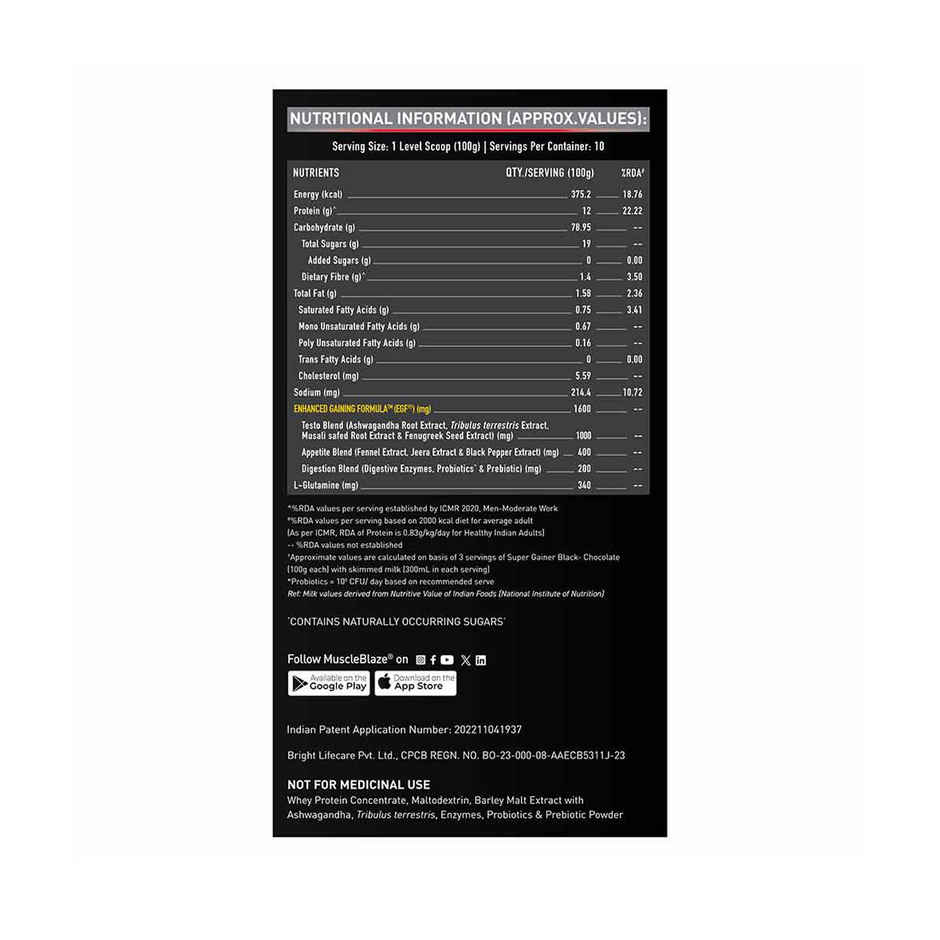 Muscleblaze Super Gainer Black (Chocolate)
