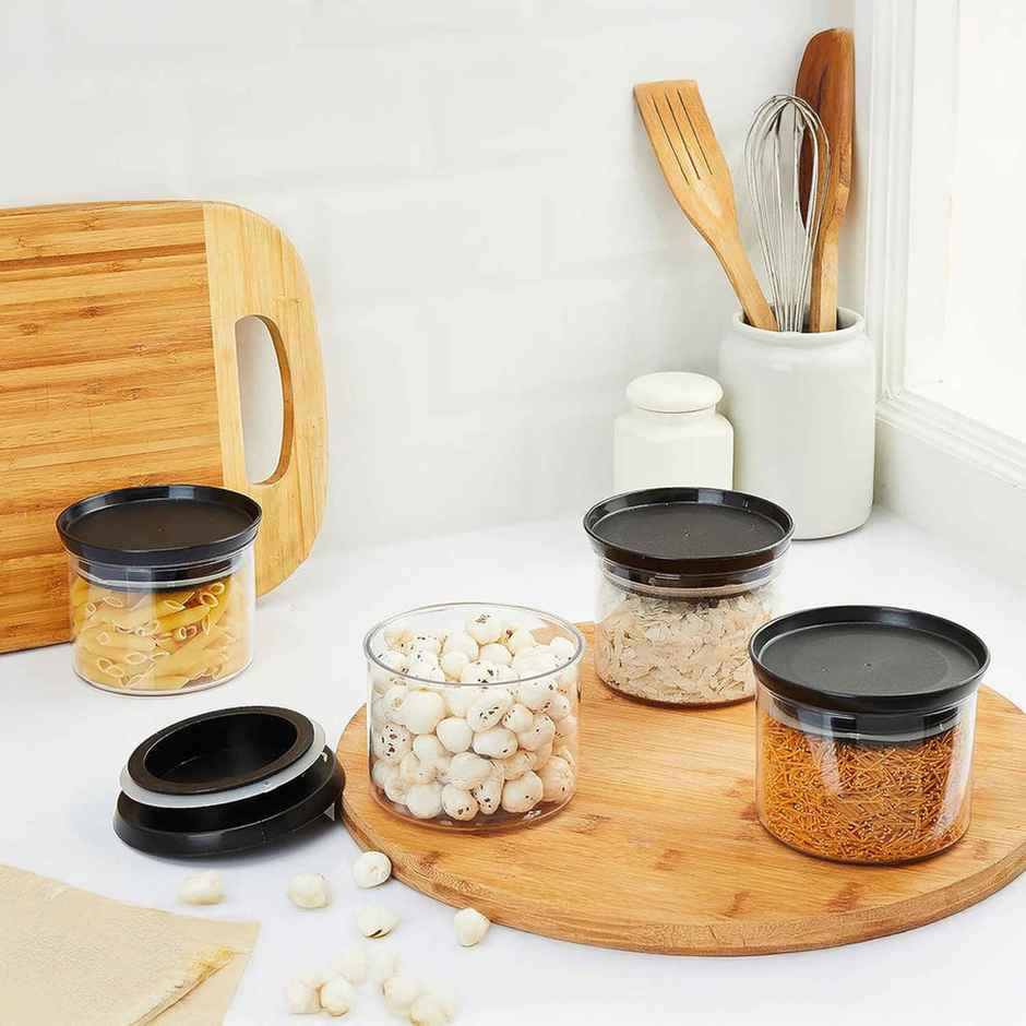 Youbee 500 ml Multipurpose Plastic Storage Jar And Kitchen Storage Container Set Of 4