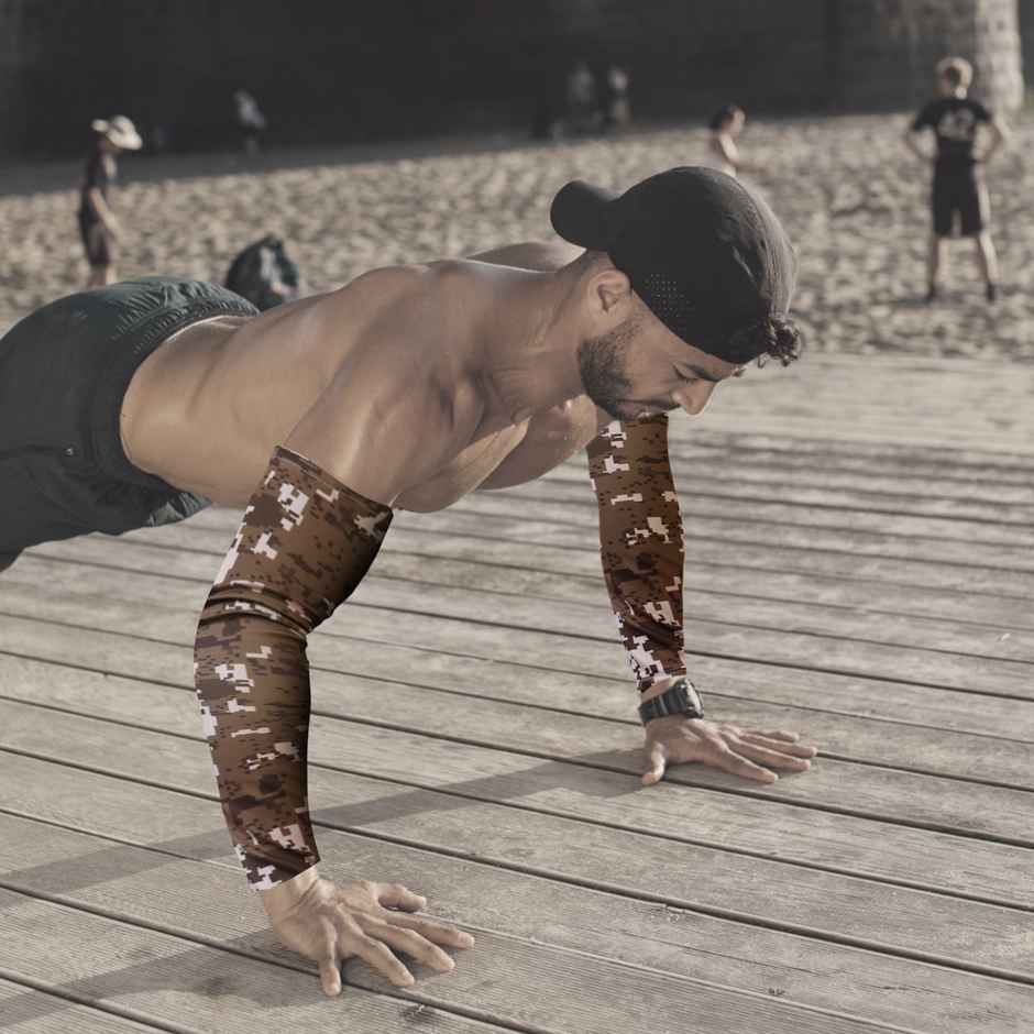 Xtrim Unisex Arm Compression Sleeves For Dust And Sun Protection For Men Women - M | Camo Dessert