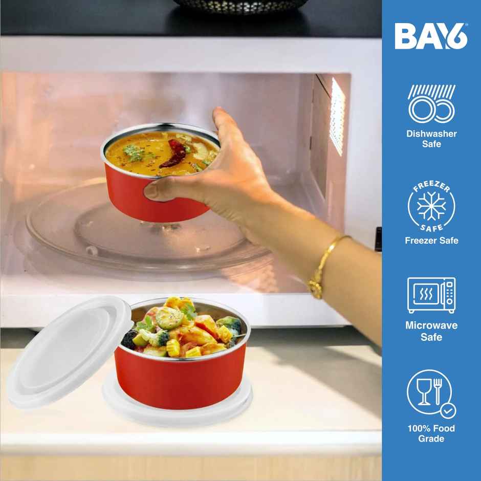 BAY6 Microwave-Safe Airtight Lunch Box Container - 400 ml - (2pc)