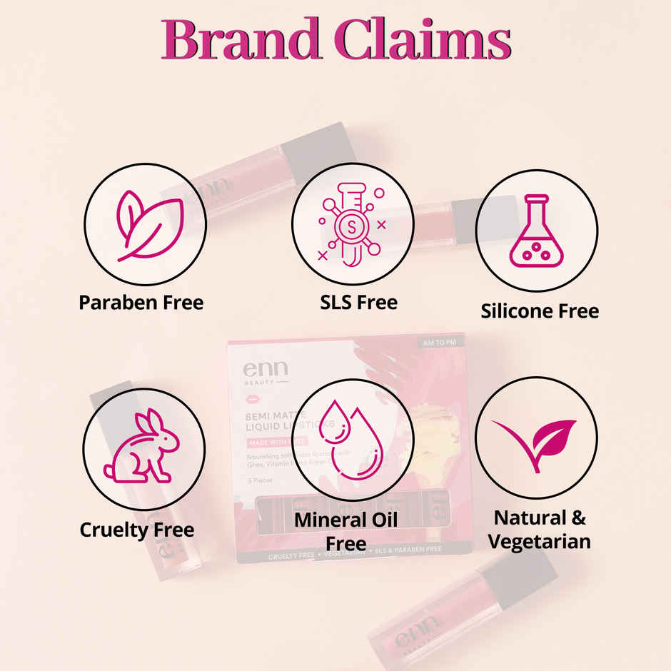 ENN Beauty Semi Matte Liquid Lipsticks | Long-Lasting Color