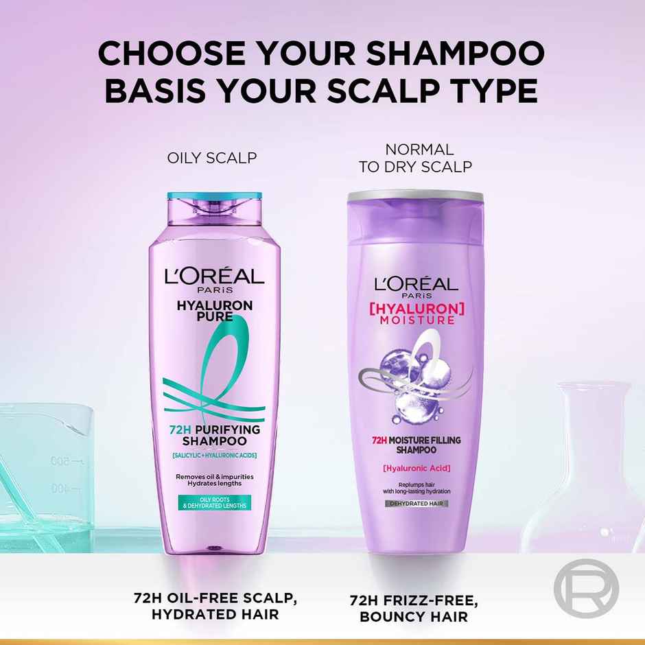 L'Oreal Paris Hyaluron Pure 72H Purifying Shampoo For Fresh Scalp & Hydrated Hair