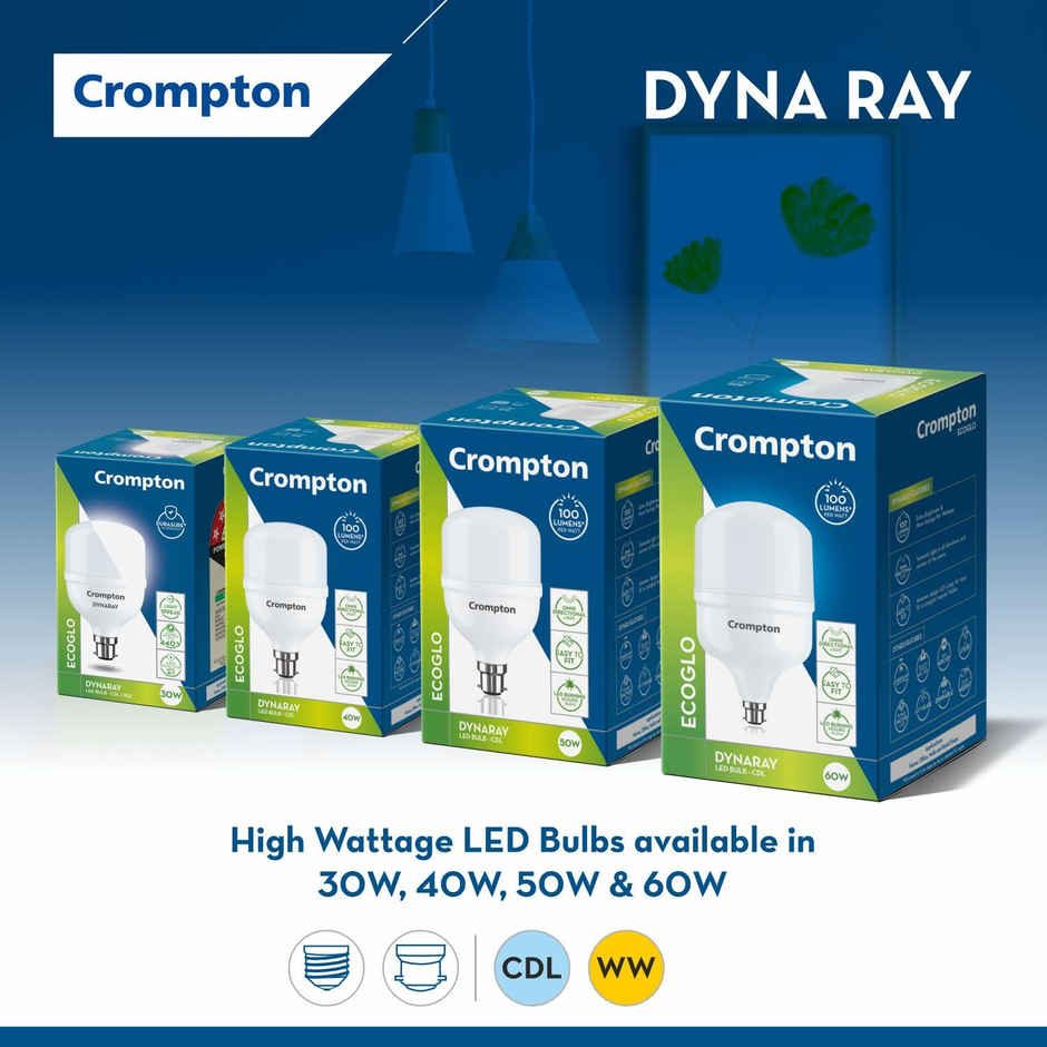 Crompton Led Bulb (Cool White, 50W) | B22 Base Holder