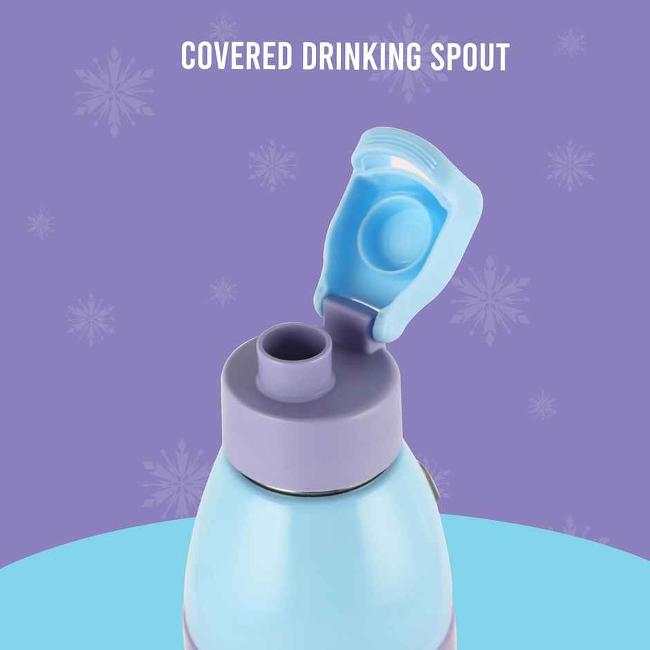 CELLO Kidzbee Uranus 600 Frozen Trio Print Water Bottle 540ml, Blue | Leakproof Flip Cap