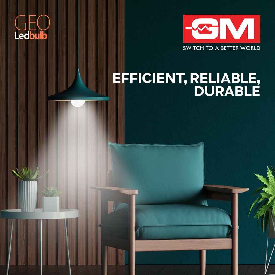 Gm Geo 18 Watt Led Bulb, 6500K White Cool Day Light Bulb | B22 Base Holder