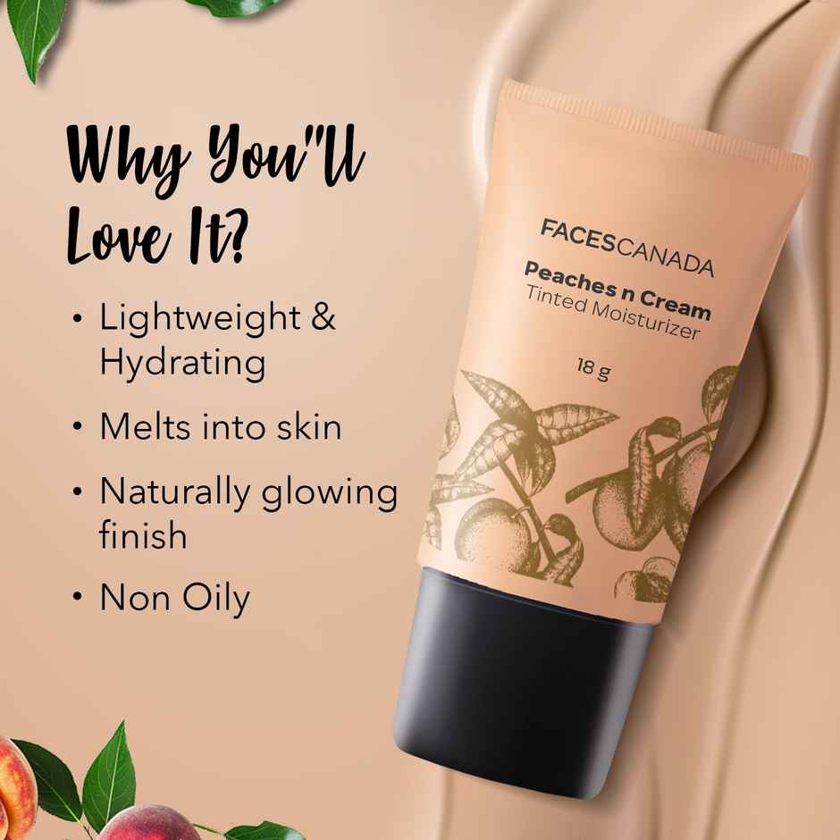 Faces Canada Peaches N Cream Tinted Moisturizer - Light 01 | Non Oily Lightly Tinted Bb Cream