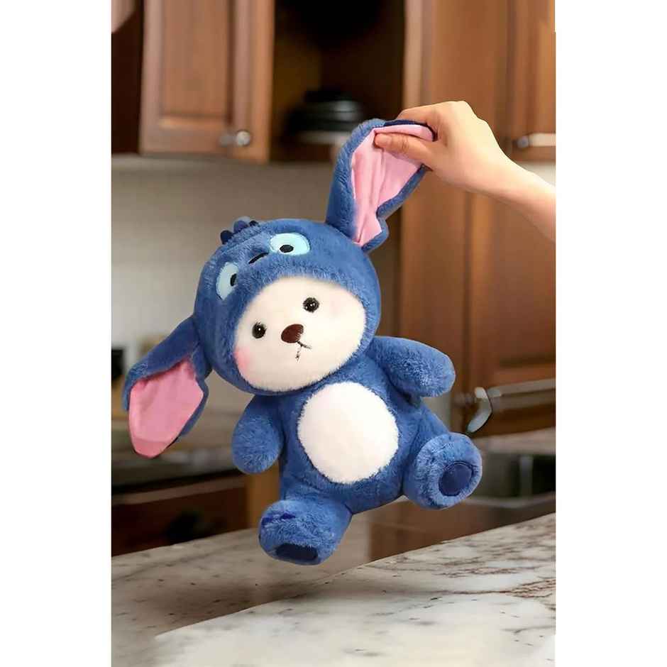 Babique Hoodie Teddy Bear Soft Toy | Stuffed Plush Animal | Navy Blue 28 cm