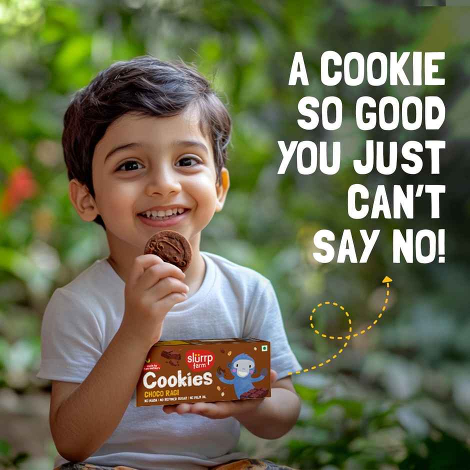 Slurrp Farm No Maida No Palm Oil Banana Oat Cookies | Yummy Biscuits For Kids (1pc) & Slurrp Farm No Maida No Palm Oil Choco Ragi Cookies | Yummy Biscuits For Kids (1pc) Combo    