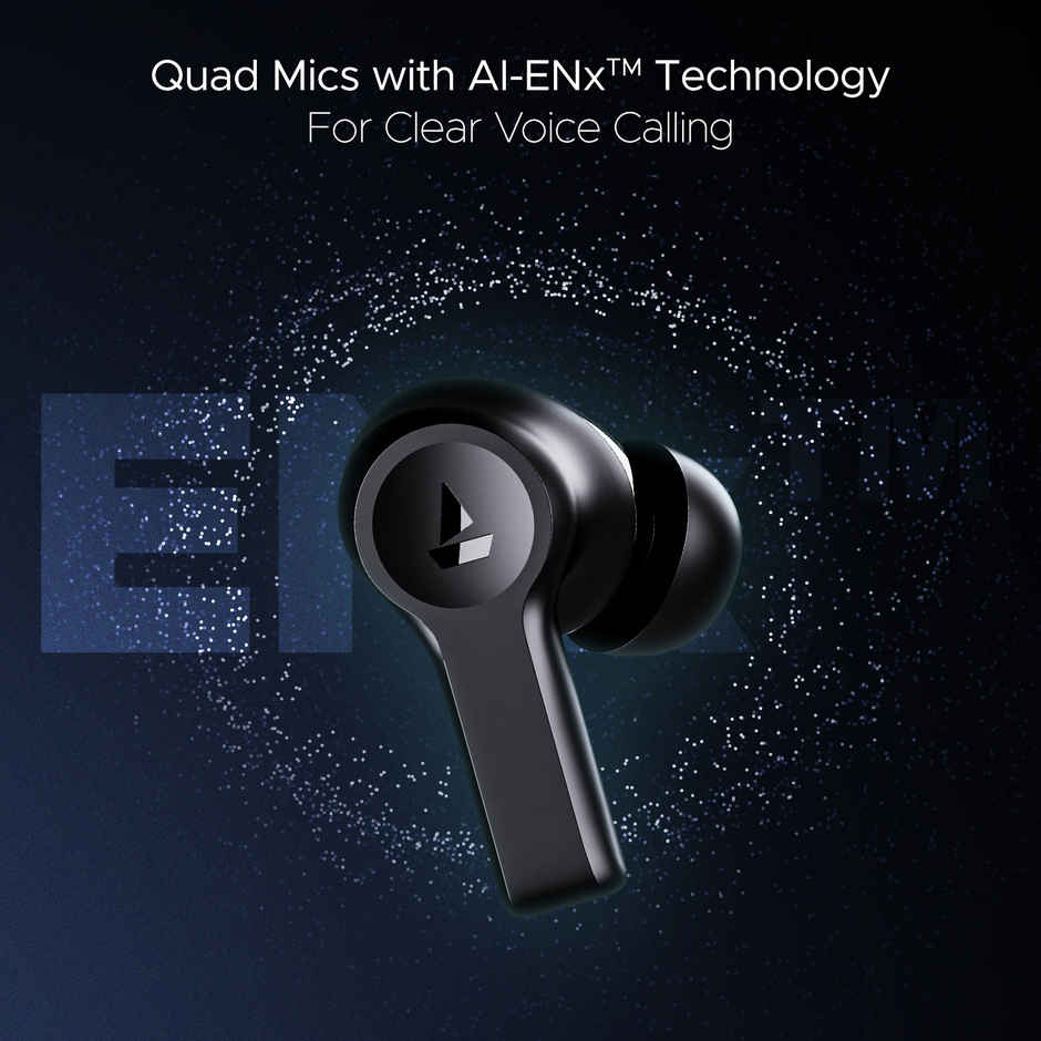 boAt Nirvana Lucid TWS Earbuds w/ 32 dB ANC, Multi-Point Connectivity, in-Ear Detection, 60HRS Playback, Hearables App, 4 Mics ENx, IPX5 TWS Ear Buds - Gunmetal Black