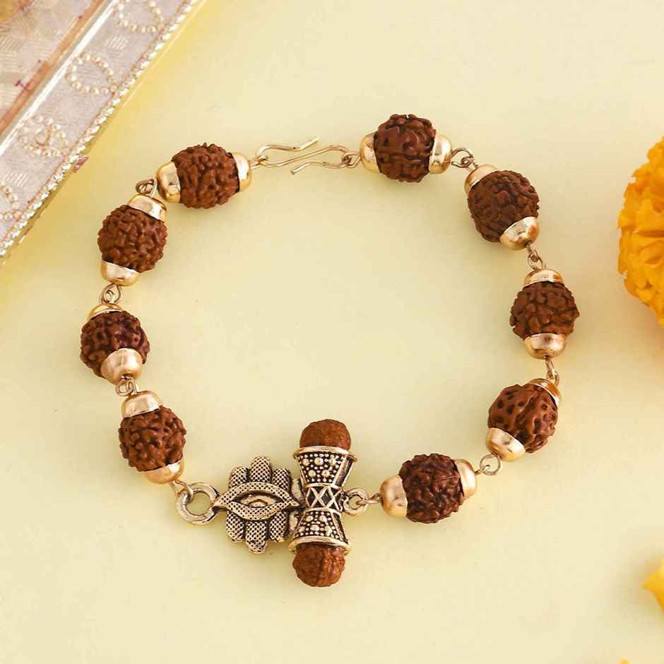Bracelet Rakhi | Ethnic Rudraksha Beads | Religious | Pack of 1 | Voylla