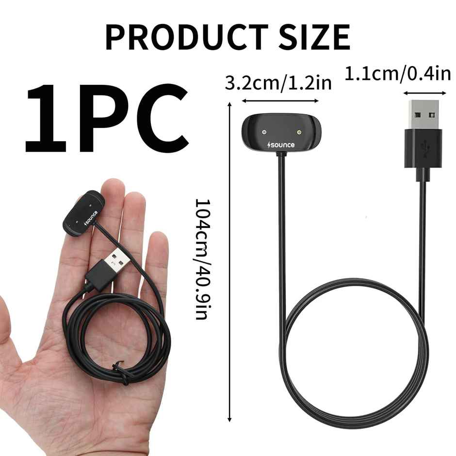 Sounce USB Charging Cable Compatible for Amazfit GTR 2, GTR 2e, GTR 2 e SIM, GTS 2 Mini, GTS 2e, GTS 2, BIP U, BIP U Pro, Pop Pro