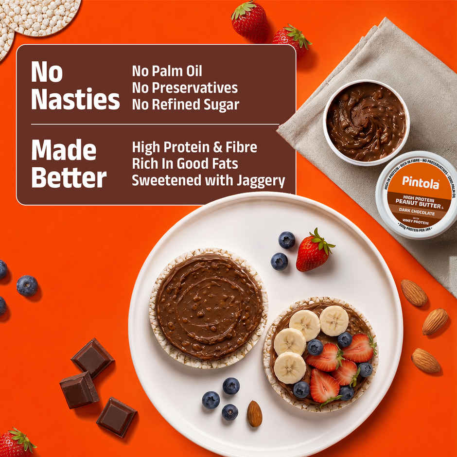 Pintola Crunchy High Protein Peanut Butter Dark Chocolate