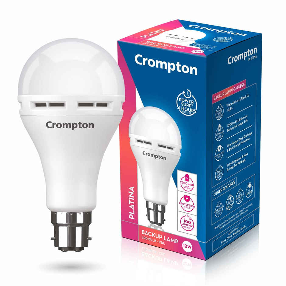 Crompton 12W LED Bulb | Cool Day Light | B22 Base Holder