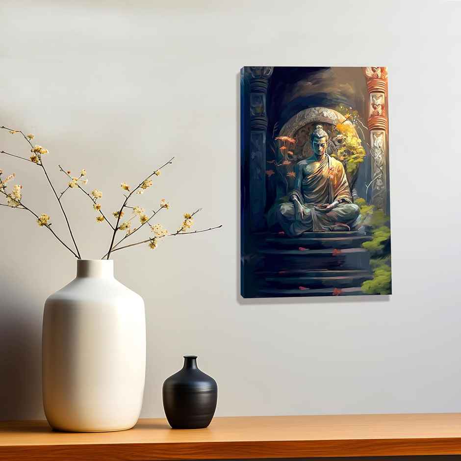Indianara Attractive Gautam Buddha Canvas Art Painting