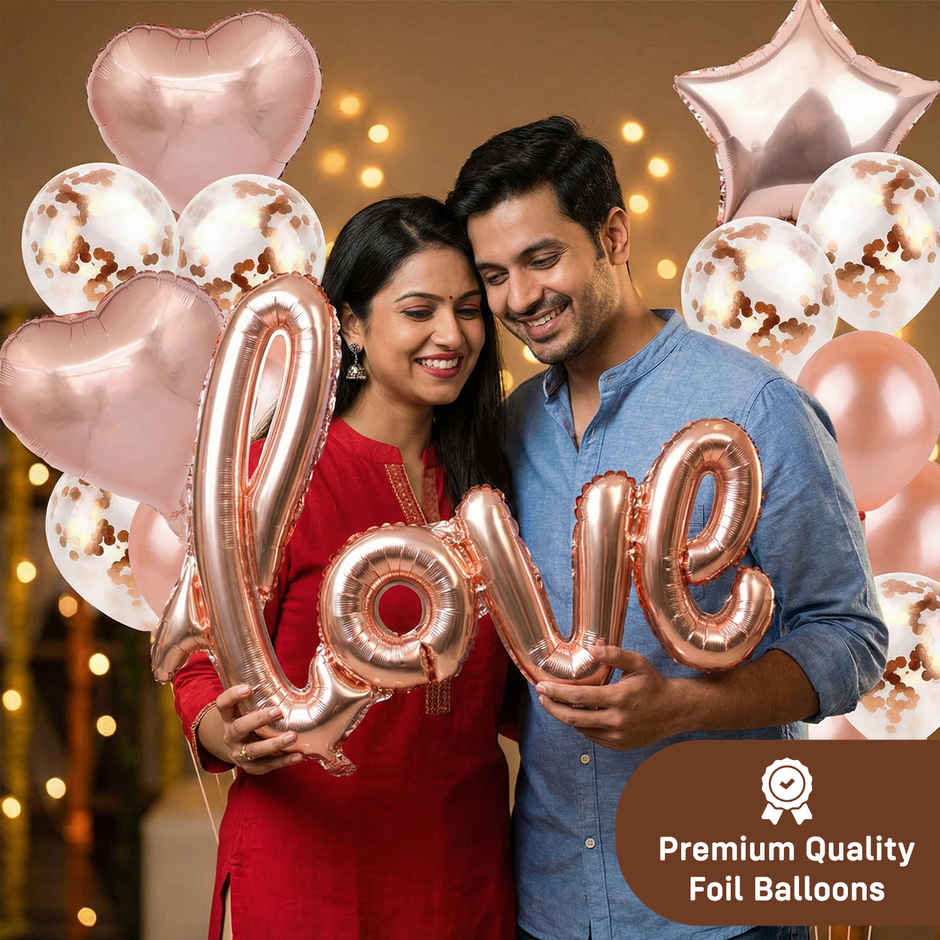 Rose Gold Love Balloons Decoration Kit | Party Propz
