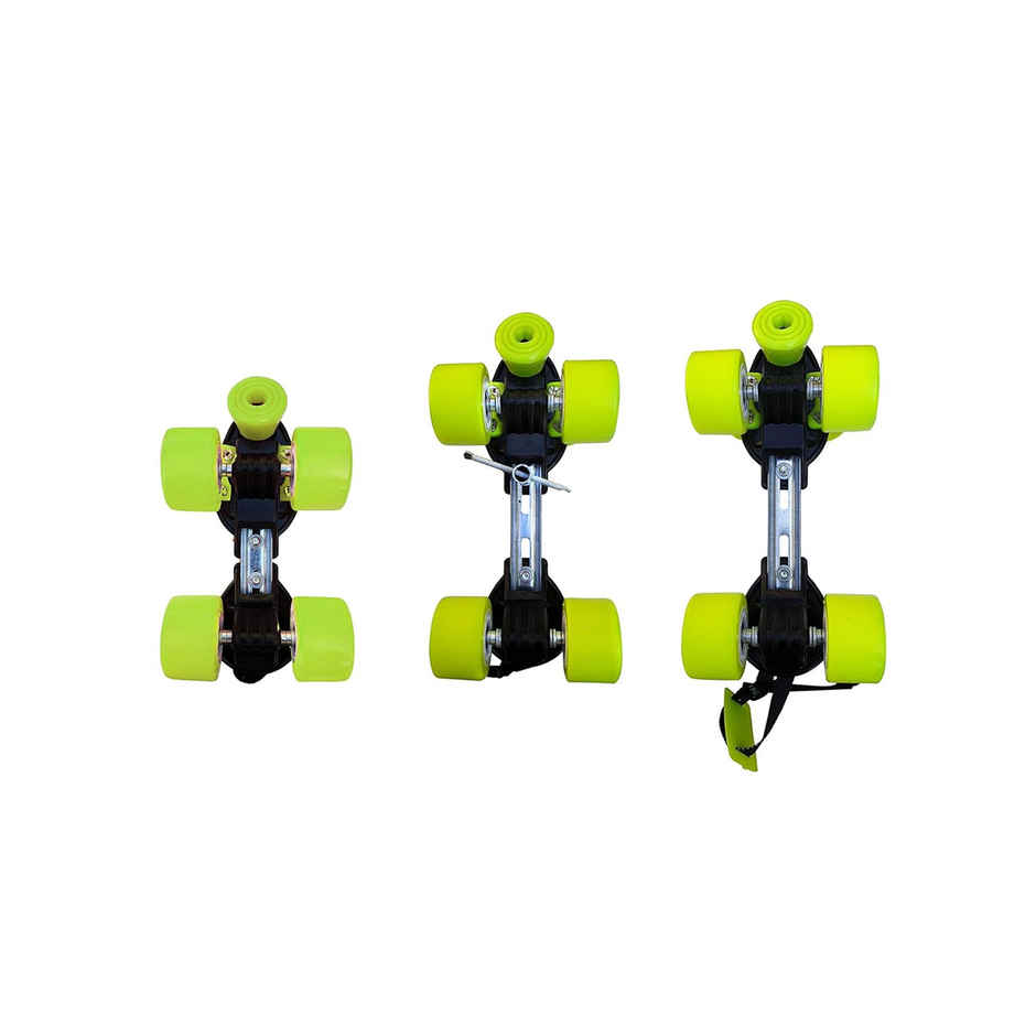 Jaspo Cruiser Senior Players Quad Adjustable Roller Skates Combo Neon Green