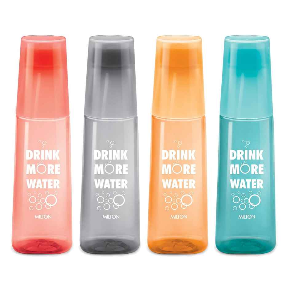 Milton Kip Sip 1000 Pet Water Bottle | 1 Litre Each | Set Of 4 (Colour May Vary)