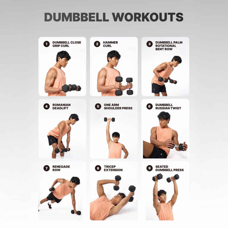 Cult Hex Dumbbell Set (10 kg x 2) | Black