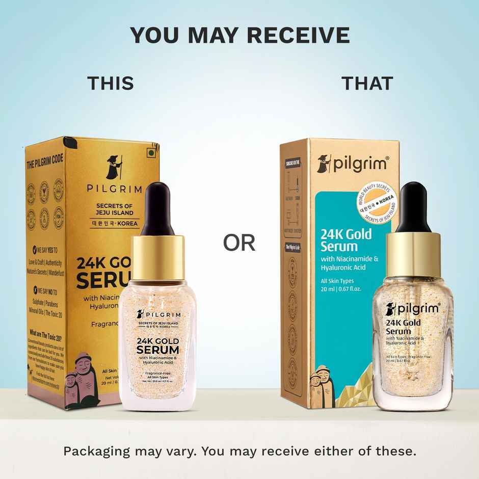 Pilgrim 24K Gold Face Serum With Niacinamide & Hyaluronic Acid For All Skin Types Unisex