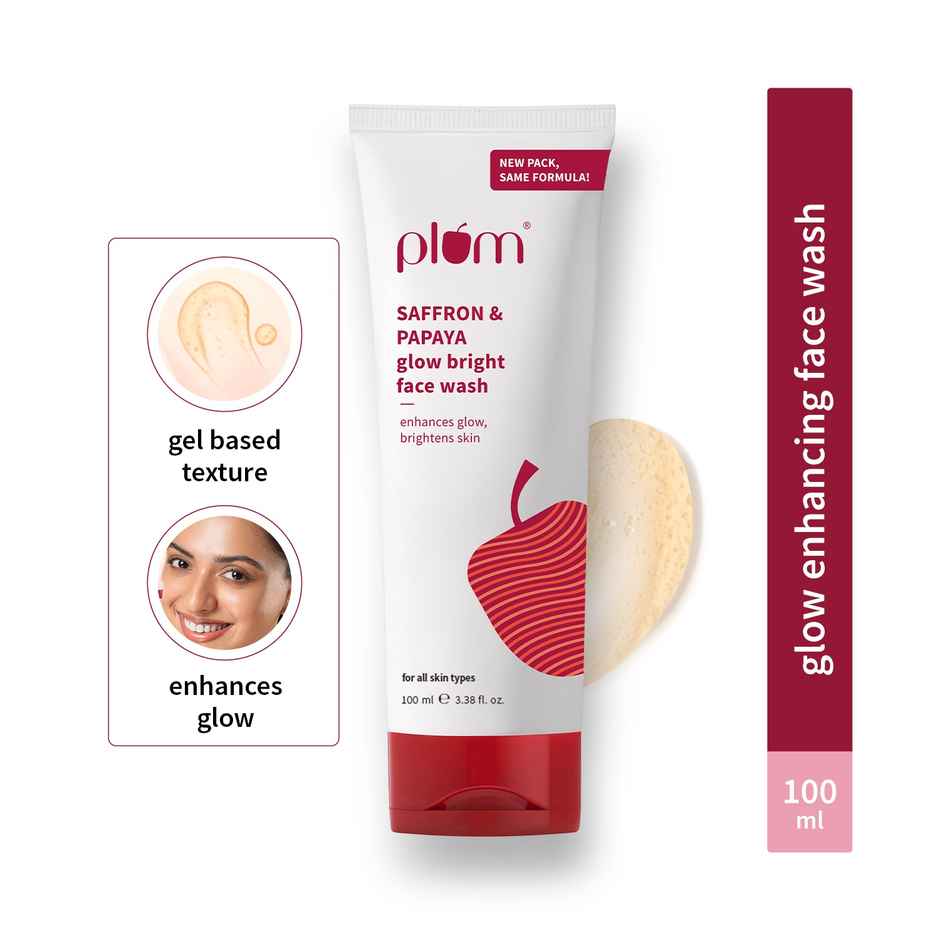 Plum Saffron & Papaya Glow Bright Face Wash 100% Vegan