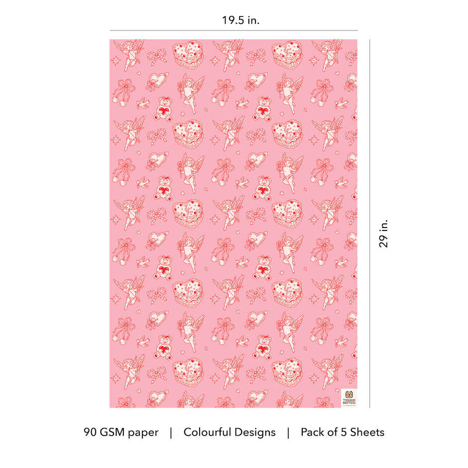 Tiger Notes Gift Wrap Cupid Pink