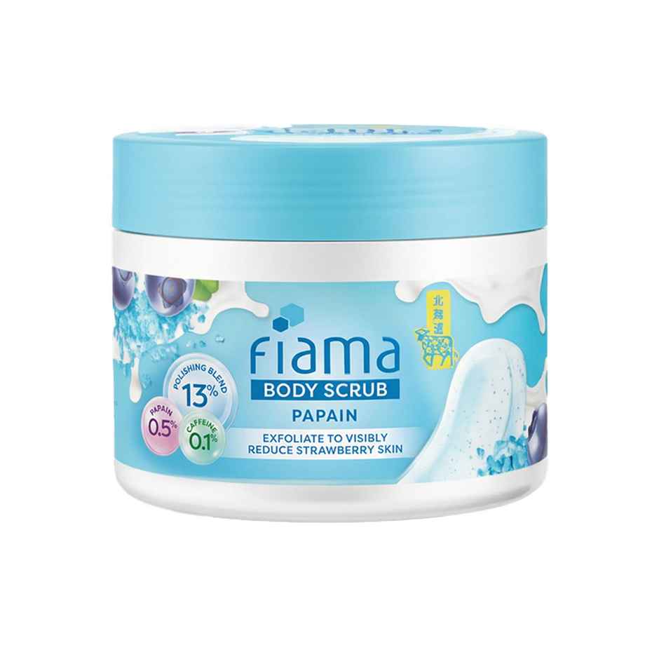 Fiama Strawberry Skin Polishing Body Scrub, with Papain Enzyme For Polished Glow