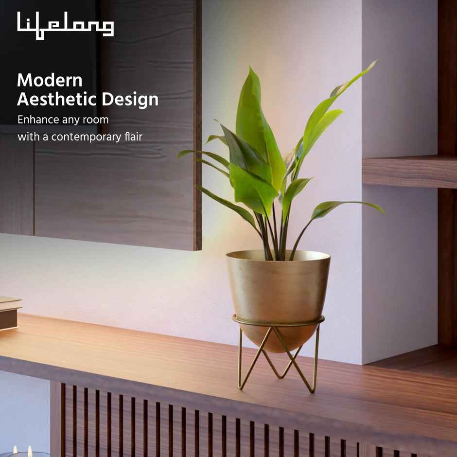 Lifelong Set of 2 Plant Stand for Balcony & Living Room Capacity 10Kg- Anti-Rust Pot Stand
