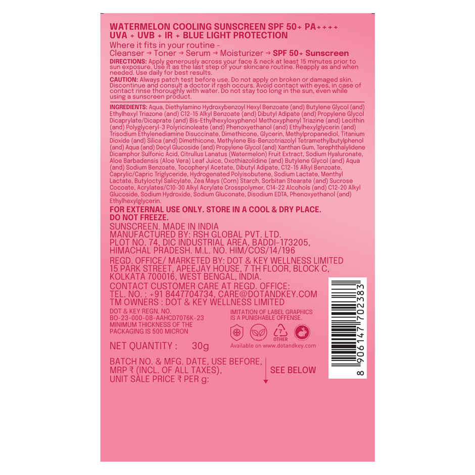 Dot & Key Watermelon Cooling Sunscreen SPF 50+ PA++++