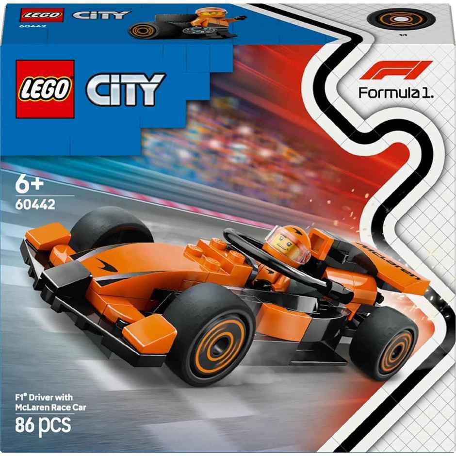 LEGO City F1 Driver with McLaren Race Car Mini Vehicle Toy Playset 60442 Building Blocks Toys
