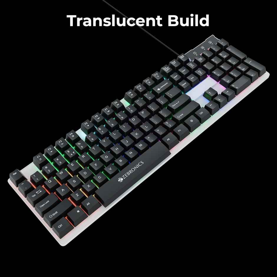 Zebronics Trion Gaming Keyboard & Mouse Gaming Combo 104 Keys Backlit Translucent Led Multi Dpi