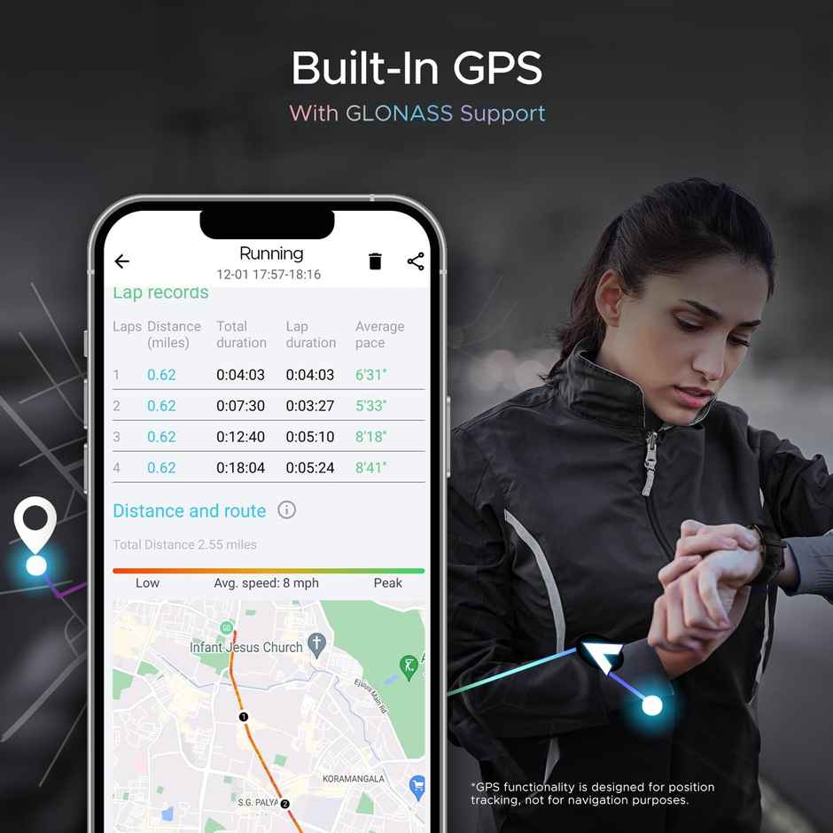 boAt Lunar Pro LTE Smart Watch with 1.39" AMOLED Display, E-Sim Cellular Calling,Built-in GPS,TWS Connectivity, IP68, HR & SpO2 Monitoring - Black