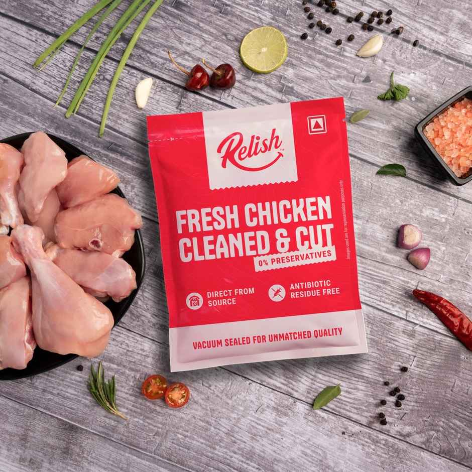 Relish Chicken Curry Cut Without Skin | Energy - 165 kcal | Protein - 23 g / 100 g | Combo