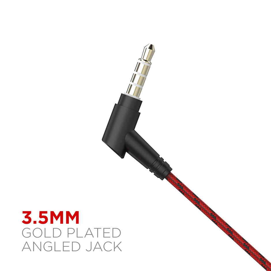 boAt Bassheads 152 in Ear Wired Earphones with Mic (Raging Red)