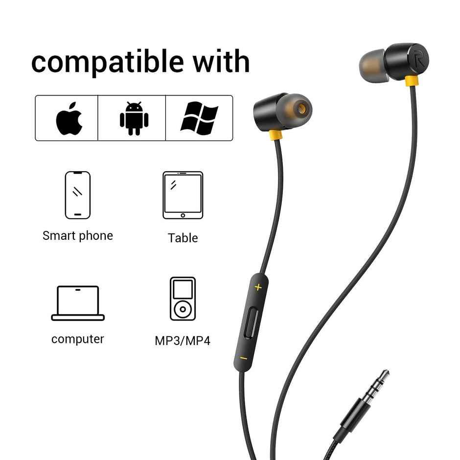Realme Buds 2 Wired In Ear Earphones With Mic (Black)
