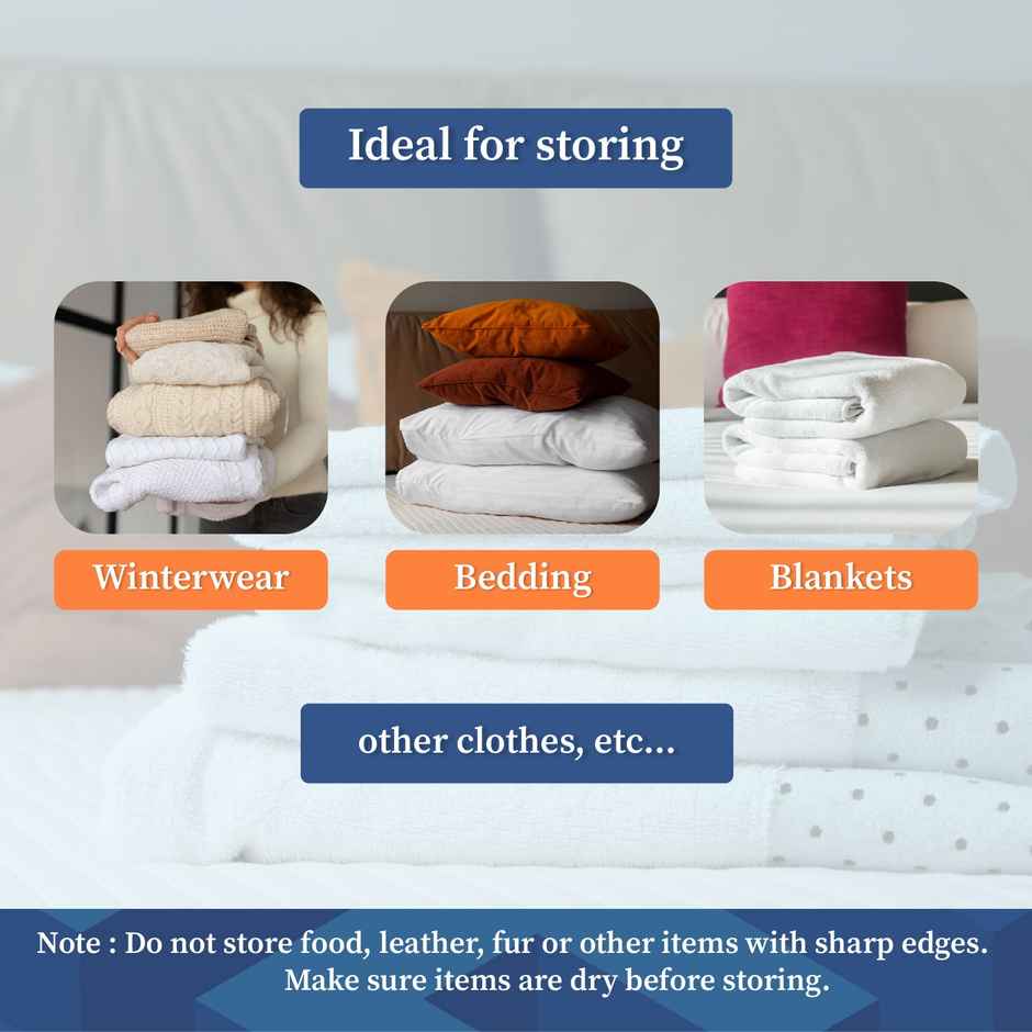 Homestrap Vacuum Storage Bags With Pump - 1 Pump | 4 Bags