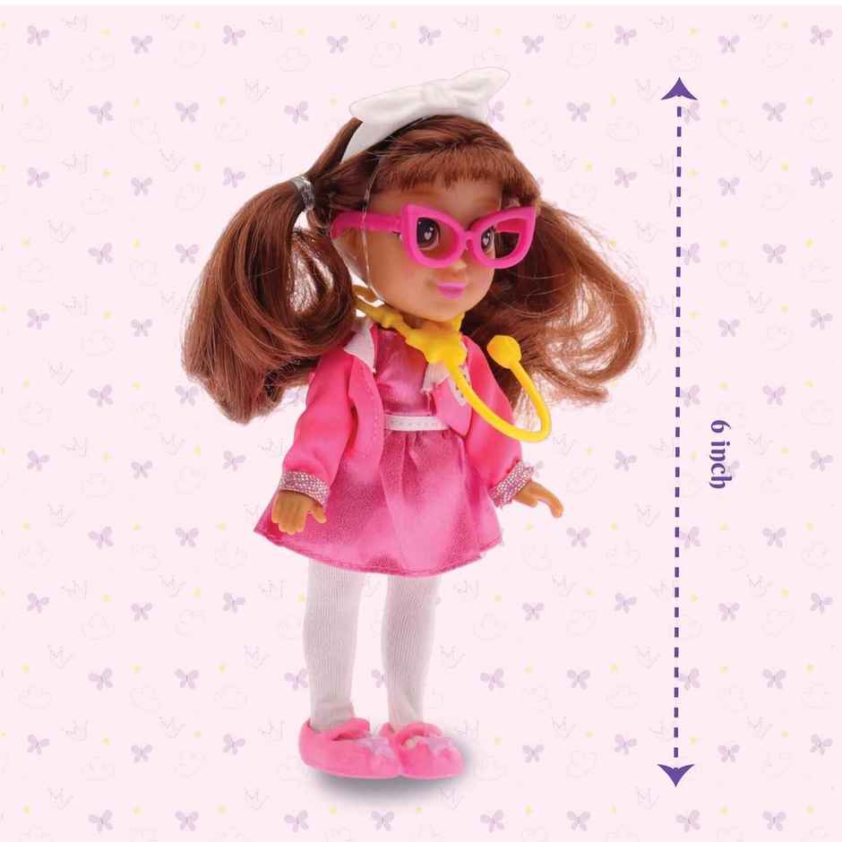 Li'l Diva Doctor Cassie 6 Inch Preschool Doll - Kids Roleplay Toy & Birthday Gift