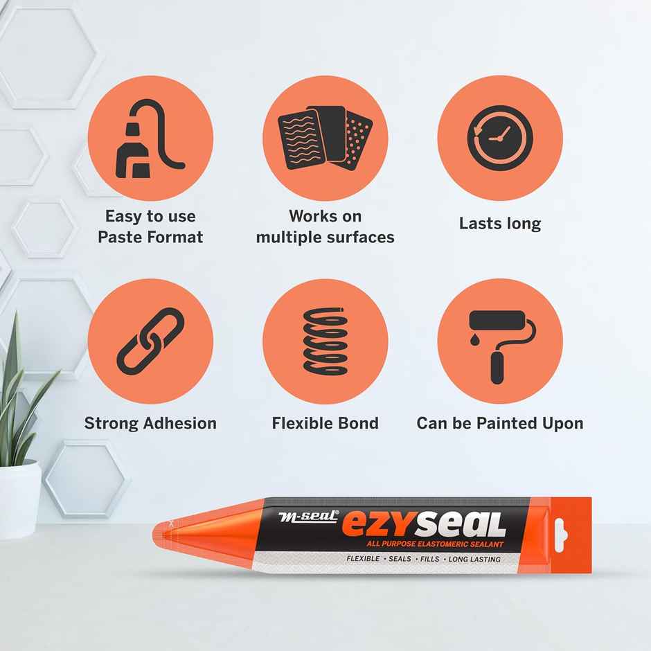 M-Seal Ezyseal 85g Flexible Elastomeric Sealant | All-Purpose Gap Filling & Sealing