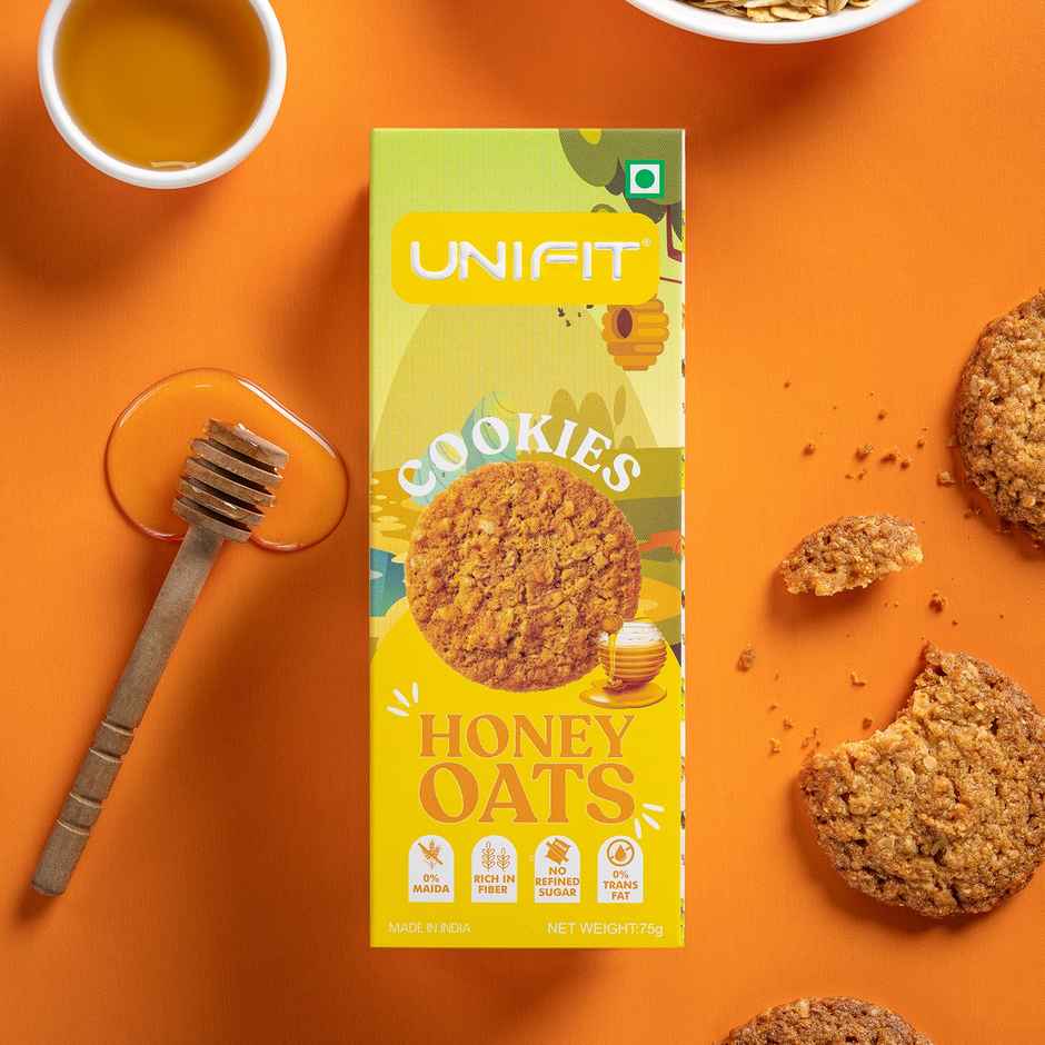 Unifit Honey Oats Cookies | Crispy and Wholesome | High Protein and Fiber