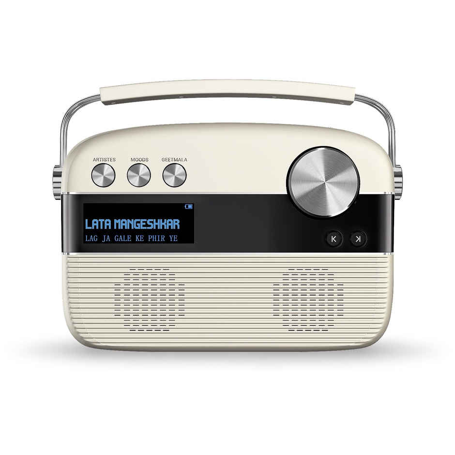Saregama Carvaan Hindi -Portable Music Player with 5000 Preloaded Songs, FM/BT/AUX (Porcelain White)