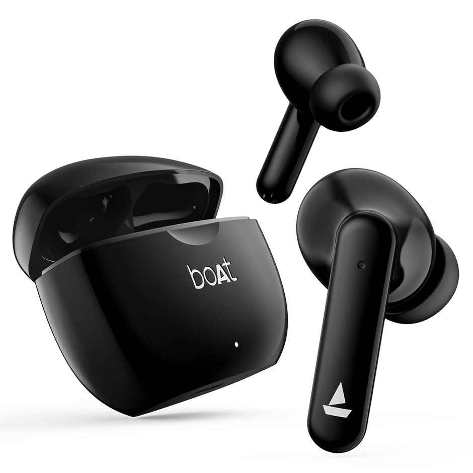 boAt Airdopes 120 TWS Earbuds W/in Ear Detection, 40h Playtime Quad Mics W/ Enx Tech(Active Black)