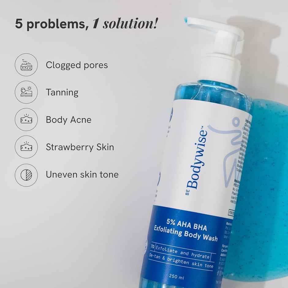 Be Bodywise Detan Exfoliating 5% AHA BHA Body Wash